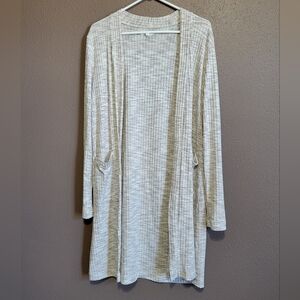 Maurice's Heathered Taupe Open-Front Cardigan Size Small